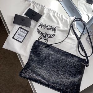 MCM Crossbody Pouch in Visetos Original